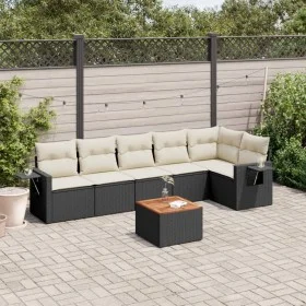 7-piece garden dining set and black synthetic rattan cushions by , Garden sets - Ref: Foro24-3256903, Price: 412,51 €, Discou...