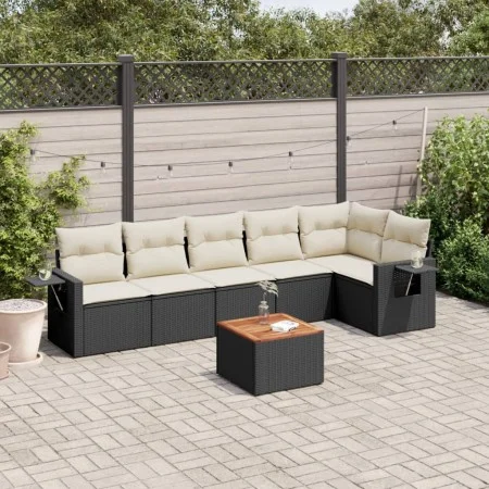 7-piece garden dining set and black synthetic rattan cushions by , Garden sets - Ref: Foro24-3256903, Price: 412,51 €, Discou...