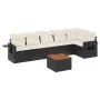 Set de comedor de jardín 7 pzas y cojines ratán sintético negro de , Conjuntos de jardín - Ref: Foro24-3256903, Precio: 411,1...