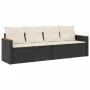 4-teilige Gartensofagarnitur mit schwarzen synthetischen Rattankissen von , Gartensets - Ref: Foro24-3258171, Preis: 246,01 €...