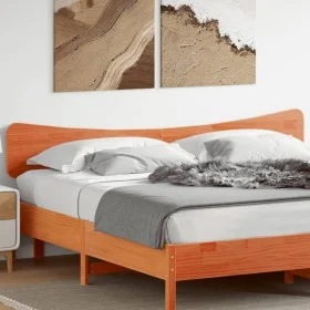 Cabecero de cama madera maciza de pino marrón cera 200 cm de , Cabeceros y pies de cama - Ref: Foro24-844764, Precio: 51,64 €...