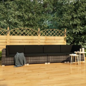 Garden sofa set with 4-piece synthetic rattan gray cushions by vidaXL, Garden sets - Ref: Foro24-47270, Price: 308,39 €, Disc...