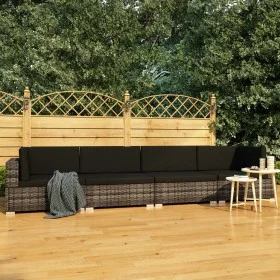 Garden sofa set with 4-piece synthetic rattan gray cushions by vidaXL, Garden sets - Ref: Foro24-47270, Price: 302,79 €, Disc...