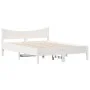 Solid white pine wood bed frame 140x200 cm by , Beds and slatted bases - Ref: Foro24-844726, Price: 127,91 €, Discount: %