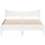 Solid white pine wood bed frame 120x200 cm by , Beds and slatted bases - Ref: Foro24-844730, Price: 122,02 €, Discount: %