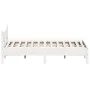 Solid white pine wood bed frame 120x200 cm by , Beds and slatted bases - Ref: Foro24-844730, Price: 122,02 €, Discount: %