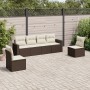 6-teilige Gartensofagarnitur und braune synthetische Rattankissen von , Gartensets - Ref: Foro24-3218803, Preis: 382,30 €, Ra...
