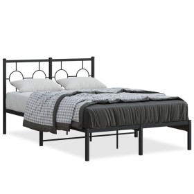 Bettgestell mit schwarzem Metallkopfteil 120x190 cm von , Betten und Lattenroste - Ref: Foro24-376223, Preis: 93,79 €, Rabatt: %