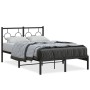 Bed frame with black metal headboard 120x190 cm by , Beds and slatted bases - Ref: Foro24-376223, Price: 93,79 €, Discount: %