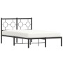 Bettgestell mit schwarzem Metallkopfteil 120x190 cm von , Betten und Lattenroste - Ref: Foro24-376223, Preis: 93,79 €, Rabatt: %