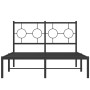 Bettgestell mit schwarzem Metallkopfteil 120x190 cm von , Betten und Lattenroste - Ref: Foro24-376223, Preis: 93,79 €, Rabatt: %