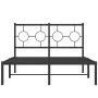 Bettgestell mit schwarzem Metallkopfteil 120x190 cm von , Betten und Lattenroste - Ref: Foro24-376223, Preis: 92,48 €, Rabatt: %