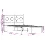 Bettgestell mit schwarzem Metallkopfteil 120x190 cm von , Betten und Lattenroste - Ref: Foro24-376223, Preis: 92,48 €, Rabatt: %