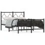 Estructura de cama cabecero y estribo metal negro 120x200 cm de , Camas y somieres - Ref: Foro24-376242, Precio: 118,83 €, De...