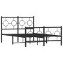 Black metal headboard and footboard bed frame 120x200 cm by , Beds and slatted bases - Ref: Foro24-376242, Price: 118,83 €, D...