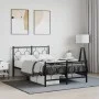 Black metal headboard and footboard bed frame 120x200 cm by , Beds and slatted bases - Ref: Foro24-376242, Price: 118,83 €, D...