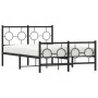Estructura de cama cabecero y estribo metal negro 120x200 cm de , Camas y somieres - Ref: Foro24-376242, Precio: 118,83 €, De...
