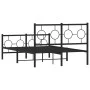 Black metal headboard and footboard bed frame 120x200 cm by , Beds and slatted bases - Ref: Foro24-376242, Price: 118,83 €, D...
