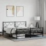 Bettgestell mit Kopf- und Fußteil aus schwarzem Metall, 183 x 213 cm von , Betten und Lattenroste - Ref: Foro24-376249, Preis...