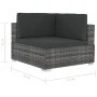 Garden sofa set with 4-piece synthetic rattan gray cushions by vidaXL, Garden sets - Ref: Foro24-47270, Price: 302,79 €, Disc...