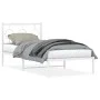 Bettgestell aus Metall mit weißem Kopfteil 90x200 cm von , Betten und Lattenroste - Ref: Foro24-376268, Preis: 72,25 €, Rabat...