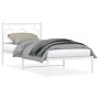 Estructura de cama de metal con cabecero blanco 90x200 cm de , Camas y somieres - Ref: Foro24-376268, Precio: 73,28 €, Descue...
