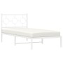 Bettgestell aus Metall mit weißem Kopfteil 90x200 cm von , Betten und Lattenroste - Ref: Foro24-376268, Preis: 73,35 €, Rabat...