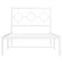 Estructura de cama de metal con cabecero blanco 90x200 cm de , Camas y somieres - Ref: Foro24-376268, Precio: 72,25 €, Descue...