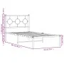 Estructura de cama de metal con cabecero blanco 90x200 cm de , Camas y somieres - Ref: Foro24-376268, Precio: 72,25 €, Descue...