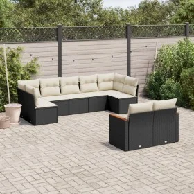 8-piece garden sofa set and black synthetic rattan cushions by , Garden sets - Ref: Foro24-3258689, Price: 533,71 €, Discount: %