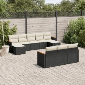 Set de sofás de jardín 10 pzas cojines ratán sintético negro de , Conjuntos de jardín - Ref: Foro24-3258815, Precio: 575,06 €...