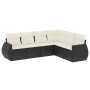 6-teiliges Gartensofa-Set und schwarze synthetische Rattankissen von , Gartensets - Ref: Foro24-3253743, Preis: 393,30 €, Rab...