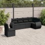 6-teiliges Gartensofa-Set und schwarze synthetische Rattankissen von , Gartensets - Ref: Foro24-3253762, Preis: 419,27 €, Rab...