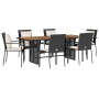 7-piece garden dining set and black synthetic rattan cushions by , Garden sets - Ref: Foro24-3213498, Price: 531,95 €, Discou...