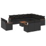 Gartensofa- und Kissenset 13-teilig aus schwarzem synthetischem Rattan von , Gartensets - Ref: Foro24-3258919, Preis: 960,03 ...