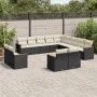 Garden sofa and cushion set 13 pieces black synthetic rattan by , Garden sets - Ref: Foro24-3258927, Price: 827,13 €, Discoun...