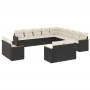 Garden sofa and cushion set 13 pieces black synthetic rattan by , Garden sets - Ref: Foro24-3258927, Price: 827,13 €, Discoun...