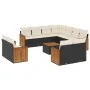 Garden sofa set 12 pieces with black synthetic rattan cushions by , Garden sets - Ref: Foro24-3258906, Price: 791,24 €, Disco...