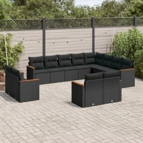 Garden sofa set 12 pieces with black synthetic rattan cushions by , Garden sets - Ref: Foro24-3258912, Price: 887,66 €, Disco...