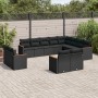 Gartensofa-Set 12-teilig mit schwarzen synthetischen Rattankissen von , Gartensets - Ref: Foro24-3258912, Preis: 919,53 €, Ra...