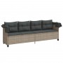 Sun lounger with hood and light gray synthetic rattan cushions by , Loungers - Ref: Foro24-368340, Price: 246,13 €, Discount: %
