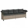 Sun lounger with hood and light gray synthetic rattan cushions by , Loungers - Ref: Foro24-368340, Price: 240,96 €, Discount: %