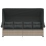 Sun lounger with hood and light gray synthetic rattan cushions by , Loungers - Ref: Foro24-368340, Price: 246,13 €, Discount: %
