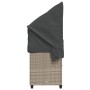 Sun lounger with hood and light gray synthetic rattan cushions by , Loungers - Ref: Foro24-368340, Price: 246,13 €, Discount: %