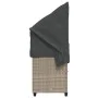 Sun lounger with hood and light gray synthetic rattan cushions by , Loungers - Ref: Foro24-368340, Price: 240,96 €, Discount: %