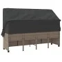 Sun lounger with hood and light gray synthetic rattan cushions by , Loungers - Ref: Foro24-368340, Price: 240,96 €, Discount: %