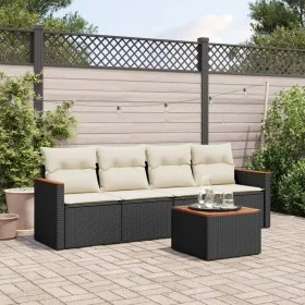 5-teiliges Gartenmöbel-Set und schwarze synthetische Rattankissen von , Gartensets - Ref: Foro24-3258178, Preis: 284,37 €, Ra...