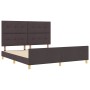 Estructura de cama con cabecera Marrón oscuro 180 x 200 cm tela