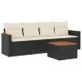 Set de muebles de jardín 5 pzas y cojines ratán sintético negro de , Conjuntos de jardín - Ref: Foro24-3258178, Precio: 284,3...