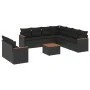 Gartensofa-Set 10-teilig mit schwarzen synthetischen Rattankissen von , Gartensets - Ref: Foro24-3258506, Preis: 680,07 €, Ra...